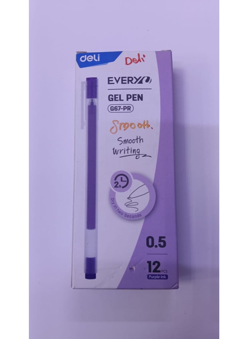 ديلي قلم جل ديلي إيفريو 0.5 مم، عبوة من 12 قلمًا، حبر بنفسجي - Image 1